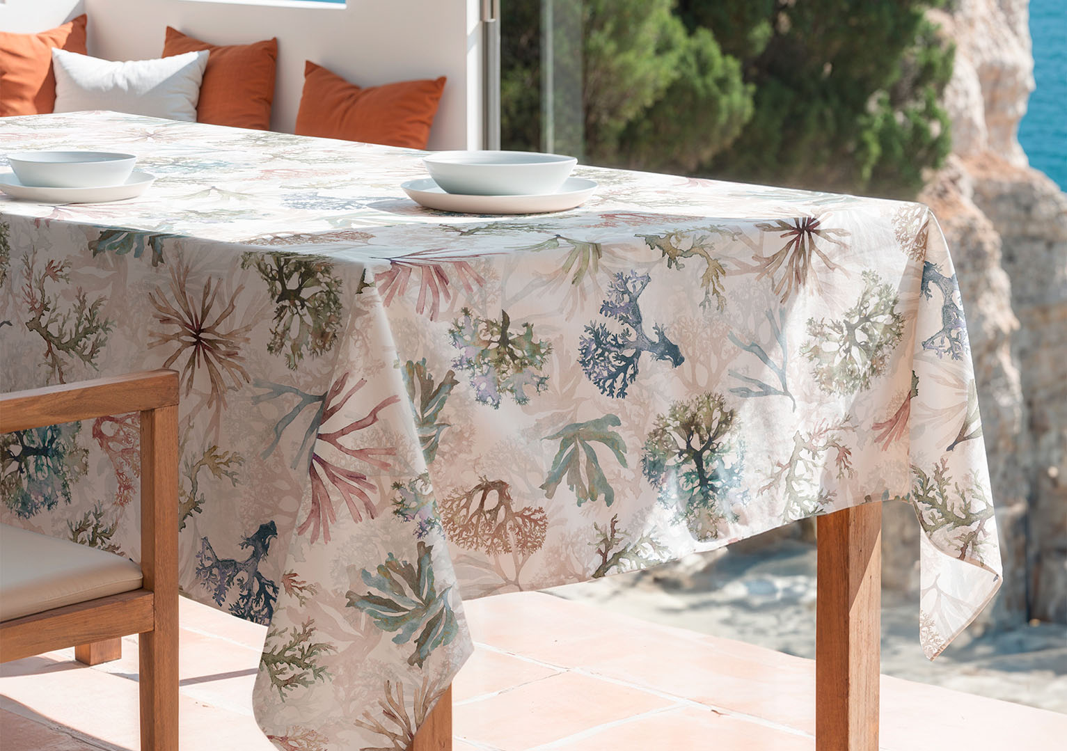 Mantel antimanchas Diani, mantel estampado, mantel de verano, manteles antimanchas