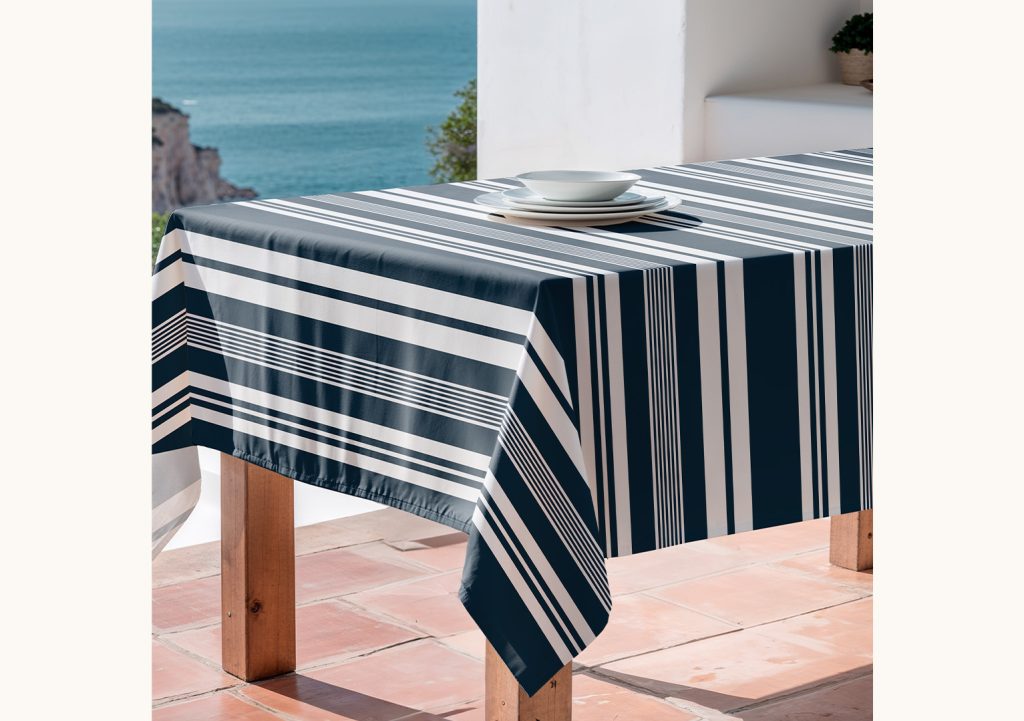 Mantel antimanchas Kalea Marino, mantel de rayas