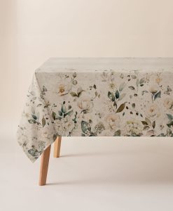 Mantel antimanchas Dareli Multicolor, mantel estampado, mantel de lino, mantel lino estampado